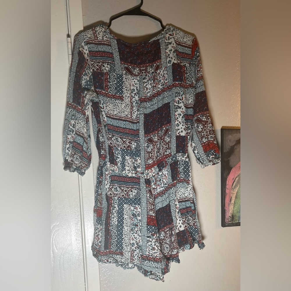 Mossimo Supply Co. Multicolor Patchwork Romper - image 5